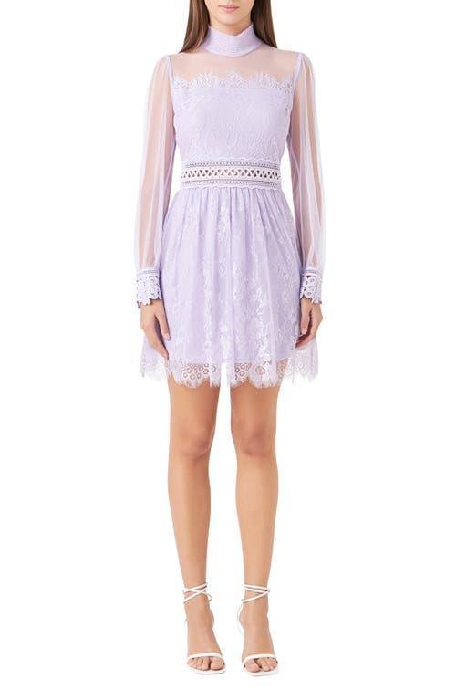 Endless Rose Mixed Lace Long Sleeve Cocktail Dress Product Image