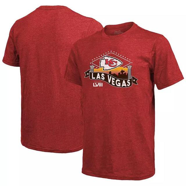 Mens Majestic Threads Kansas City Chiefs Super Bowl LVIII Tri-Blend T-Shirt Product Image