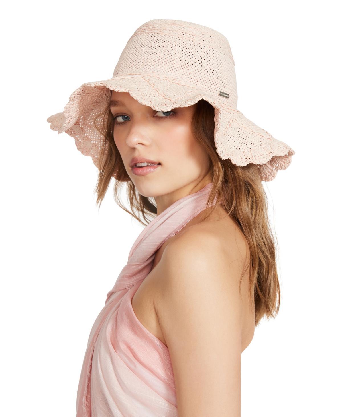 Steve Madden Womens Open-Weave Scalloped Hat Product Image