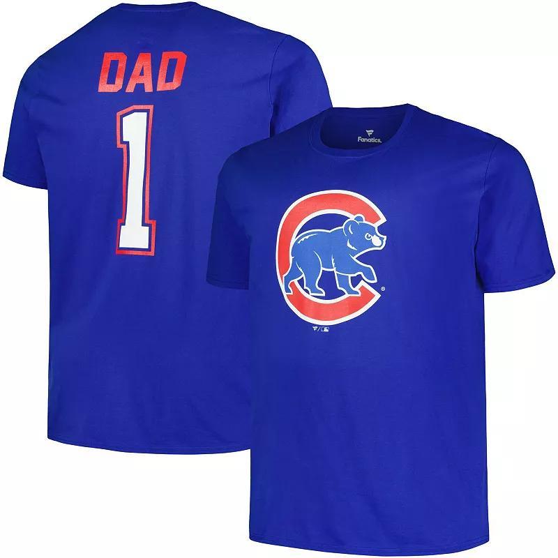 Mens Profile Royal Chicago Cubs Big & Tall #1 Dad T-Shirt Product Image