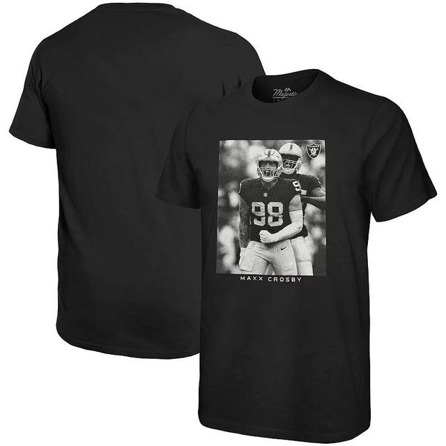 Mens Majestic Threads Maxx Crosby Black Las Vegas Raiders Oversized Player Image T-Shirt Product Image