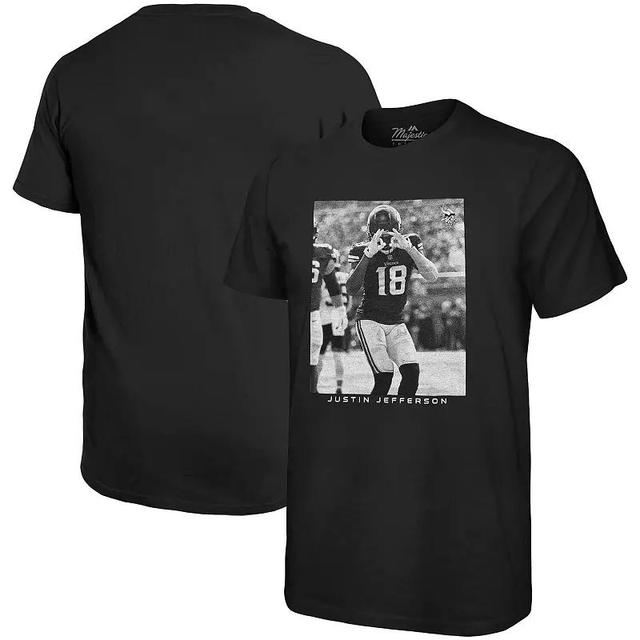 Mens Majestic Threads Justin Jefferson Minnesota Vikings Oversized Player Image T-Shirt Product Image