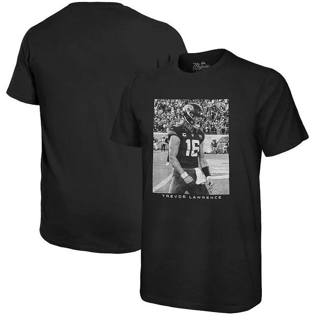 Mens Majestic Threads Trevor Lawrence Jacksonville Jaguars Oversized Player Image T-Shirt Product Image