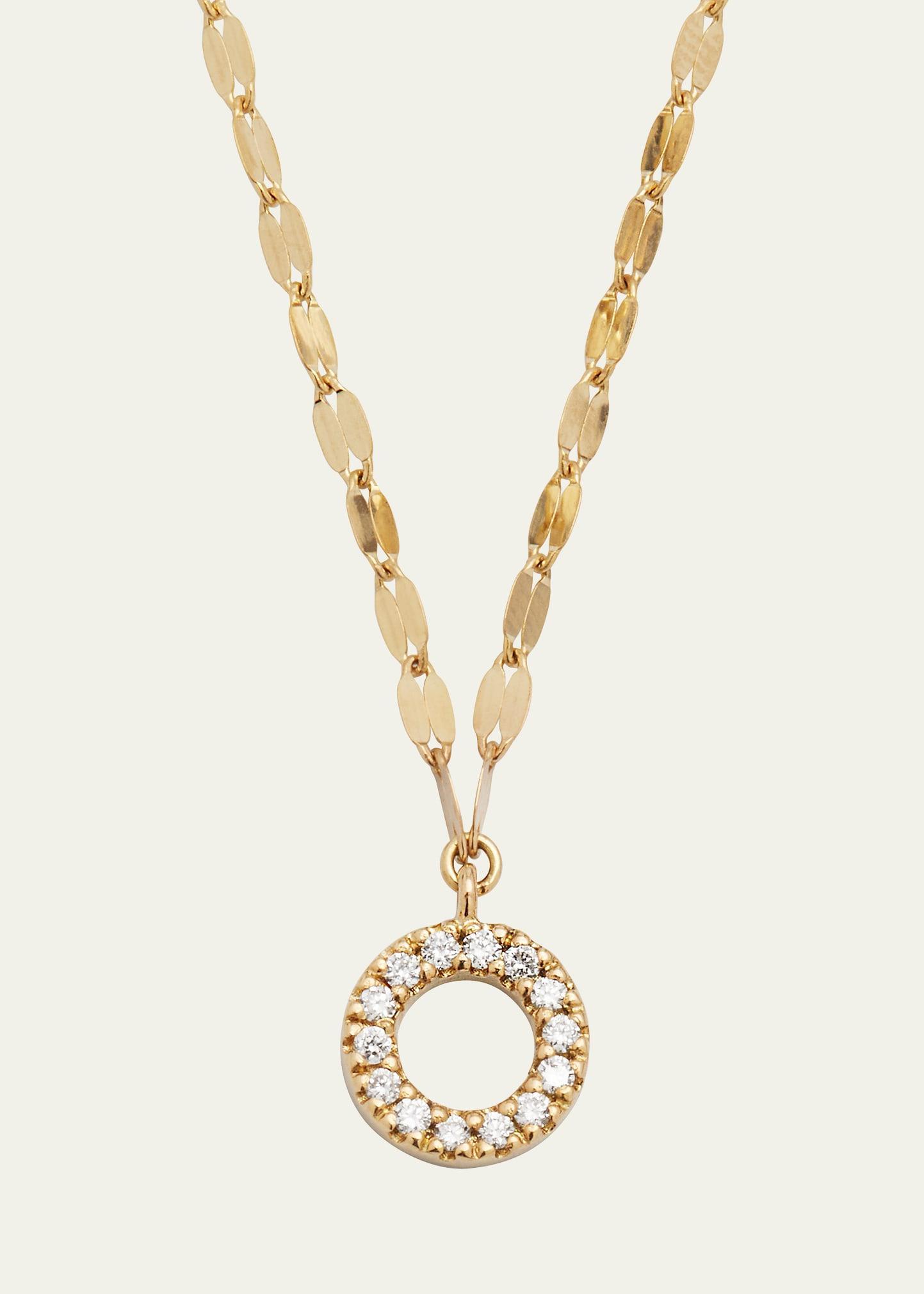 Flawless 14k Gold Open Circle Pendant Necklace Product Image