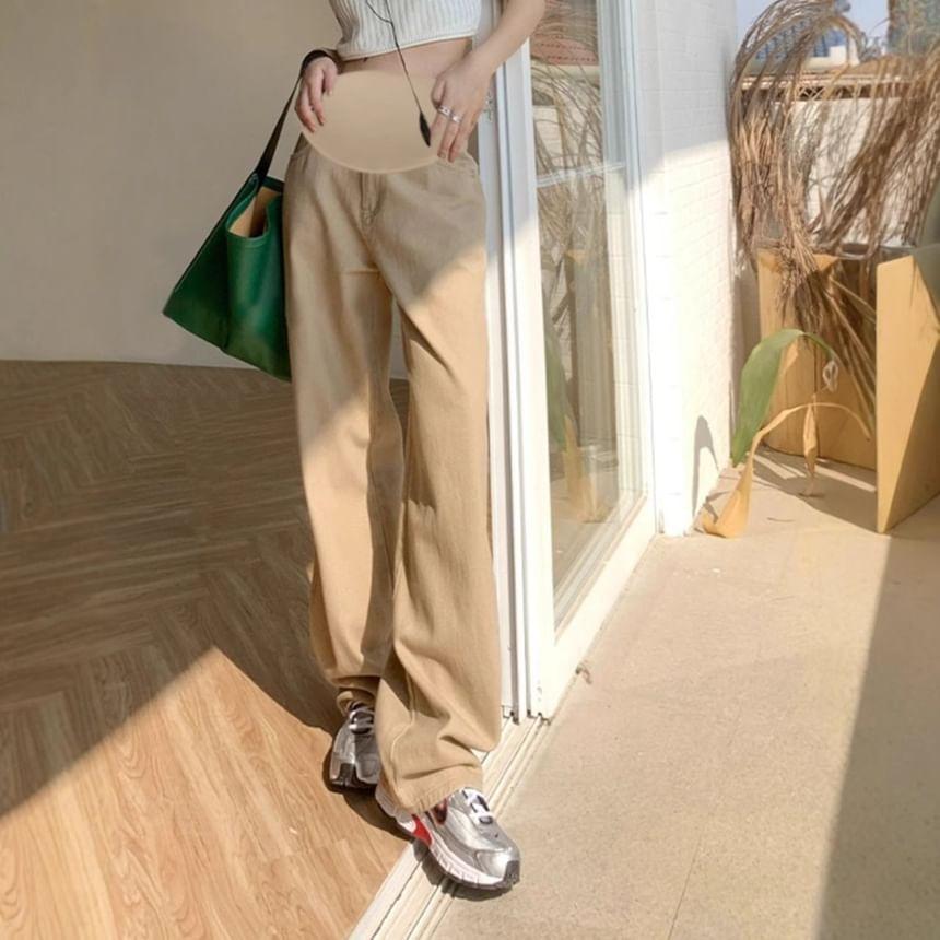 Maternity Plain Wide Leg Pants Product Image