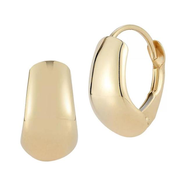 LUMINOR GOLD 14k Gold Bold Wide Huggie Hoop Earrings, Womens Product Image