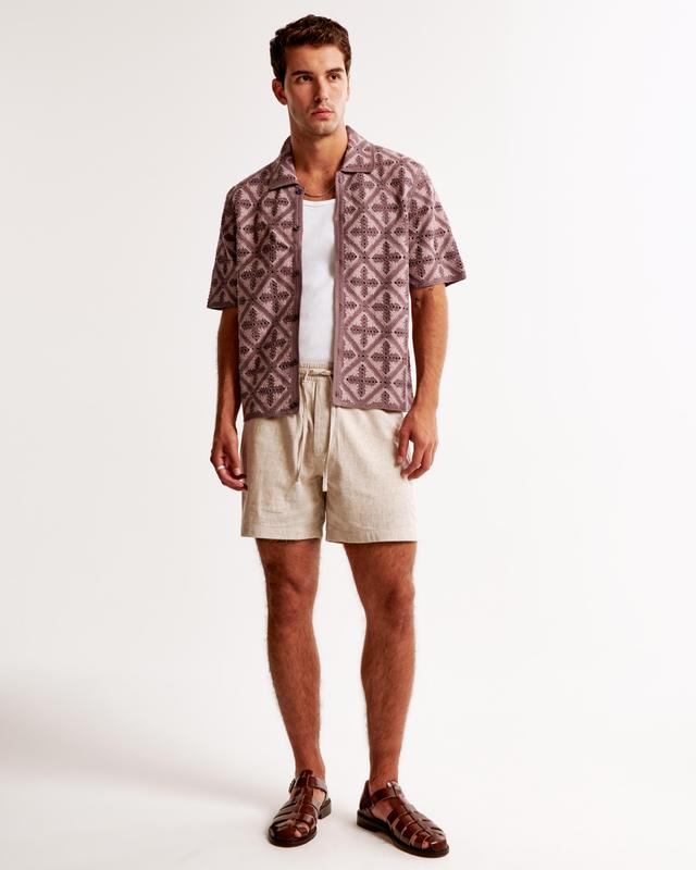 Linen-Blend Pull-On Short Product Image