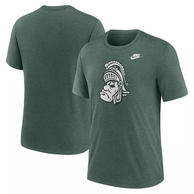 Mens Nike Heather Michigan State Spartans Blitz Evergreen Legacy Primary Tri-Blend T-Shirt Product Image