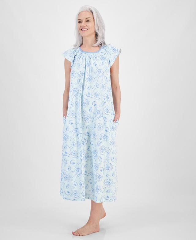 Charter Club Womens Cotton Smocked-Neck Nightgown, Created for Macys Product Image