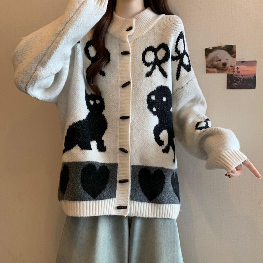 Bow Print Cardigan Product Image