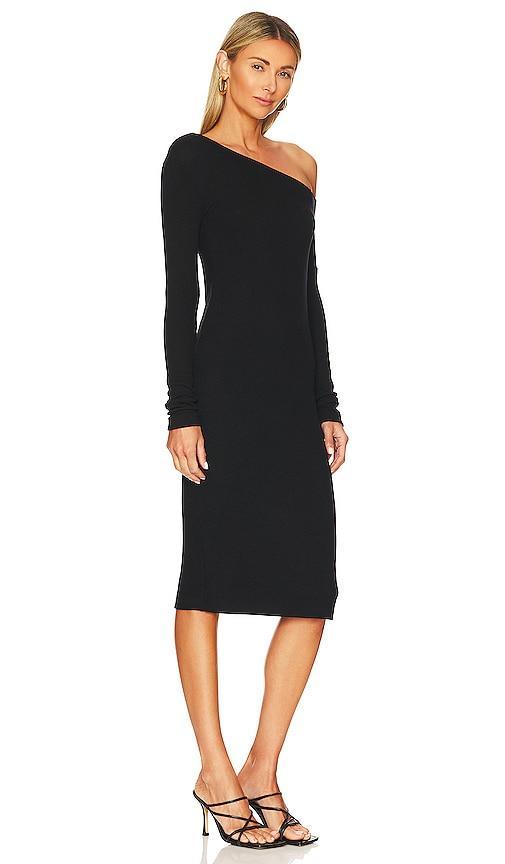 Enza Costa Sweater Knit Slouch Shoulder Dress in Black - Black. Size S (also in XS, XL). Product Image