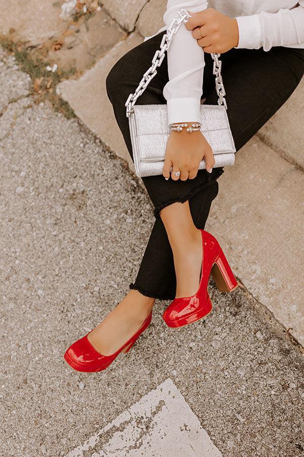 The Caroline Patent Heel in Red Product Image