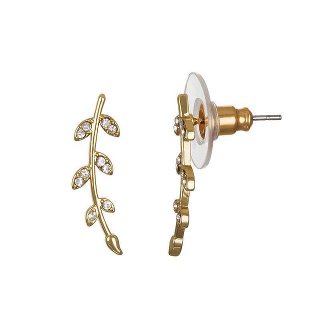 LC Lauren Conrad Pave Branch Climber Earrings, Womens, Gold Product Image