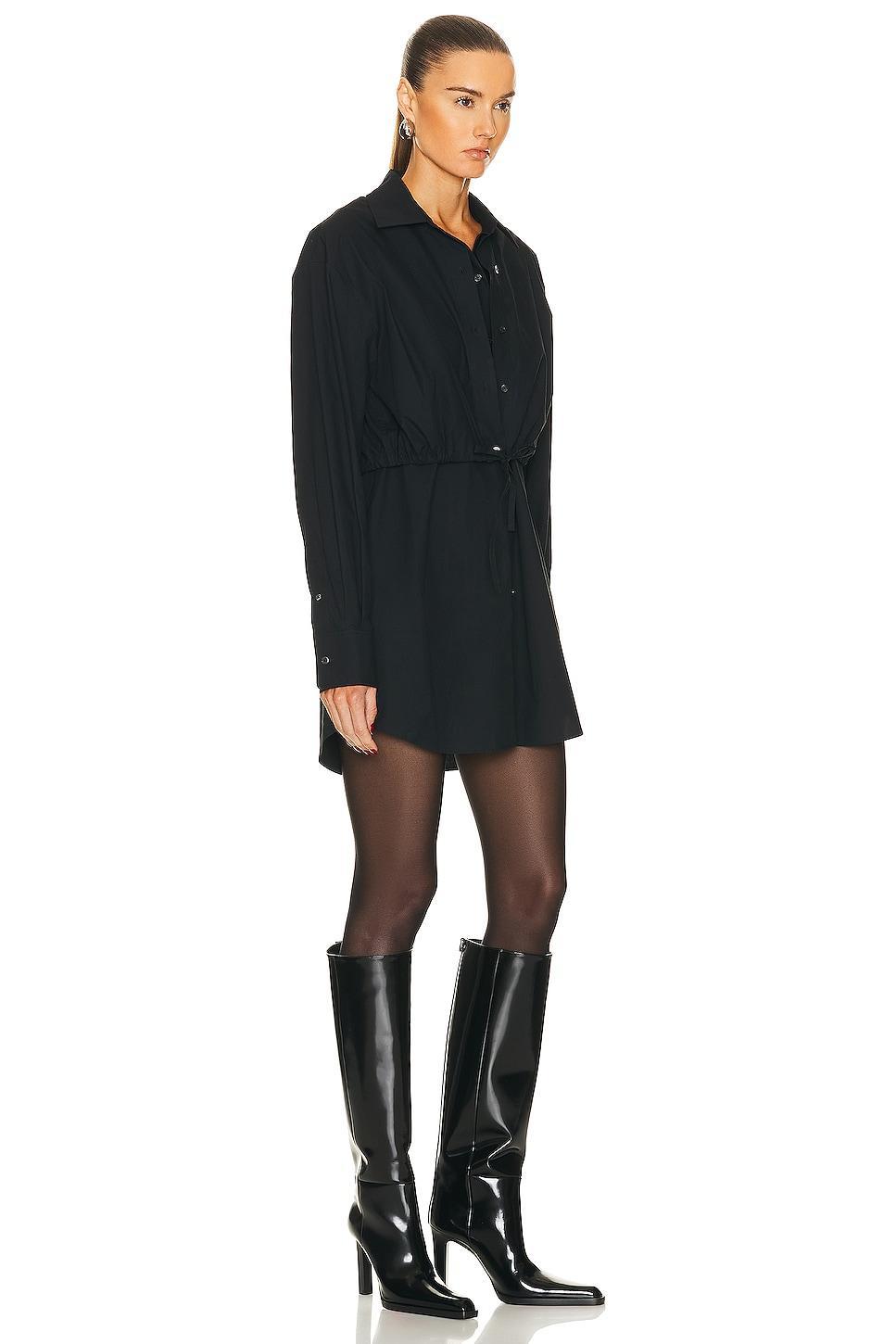 Alexander Wang Double Layered Shirt Dress Black. (also in S, XS). Product Image