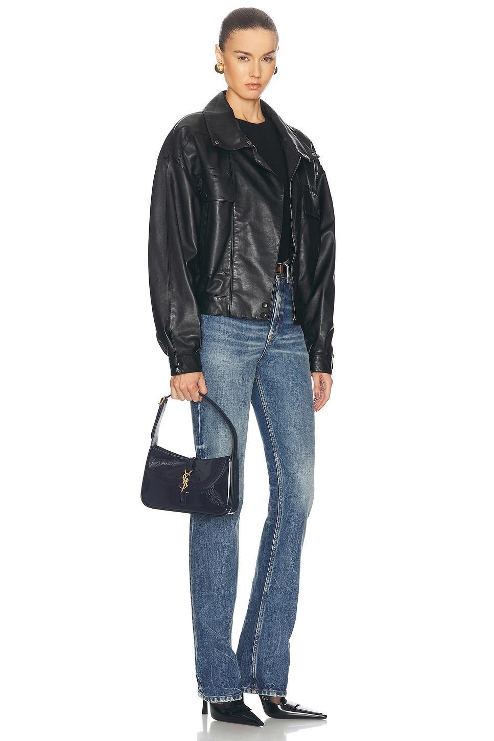 SAINT LAURENT Le 5 A 7 Shoulder Bag In Midnight Blue Product Image