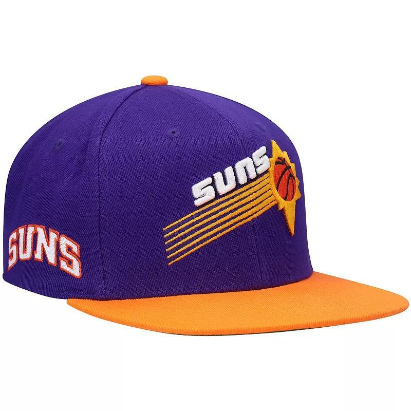 Mens Mitchell & Ness Purple and Orange Phoenix Suns Hardwood Classics Snapback Hat Product Image