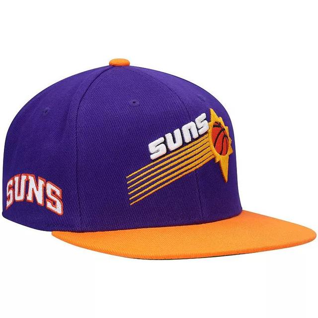 Mens Mitchell & Ness Purple and Orange Phoenix Suns Hardwood Classics Snapback Hat - Purple Product Image