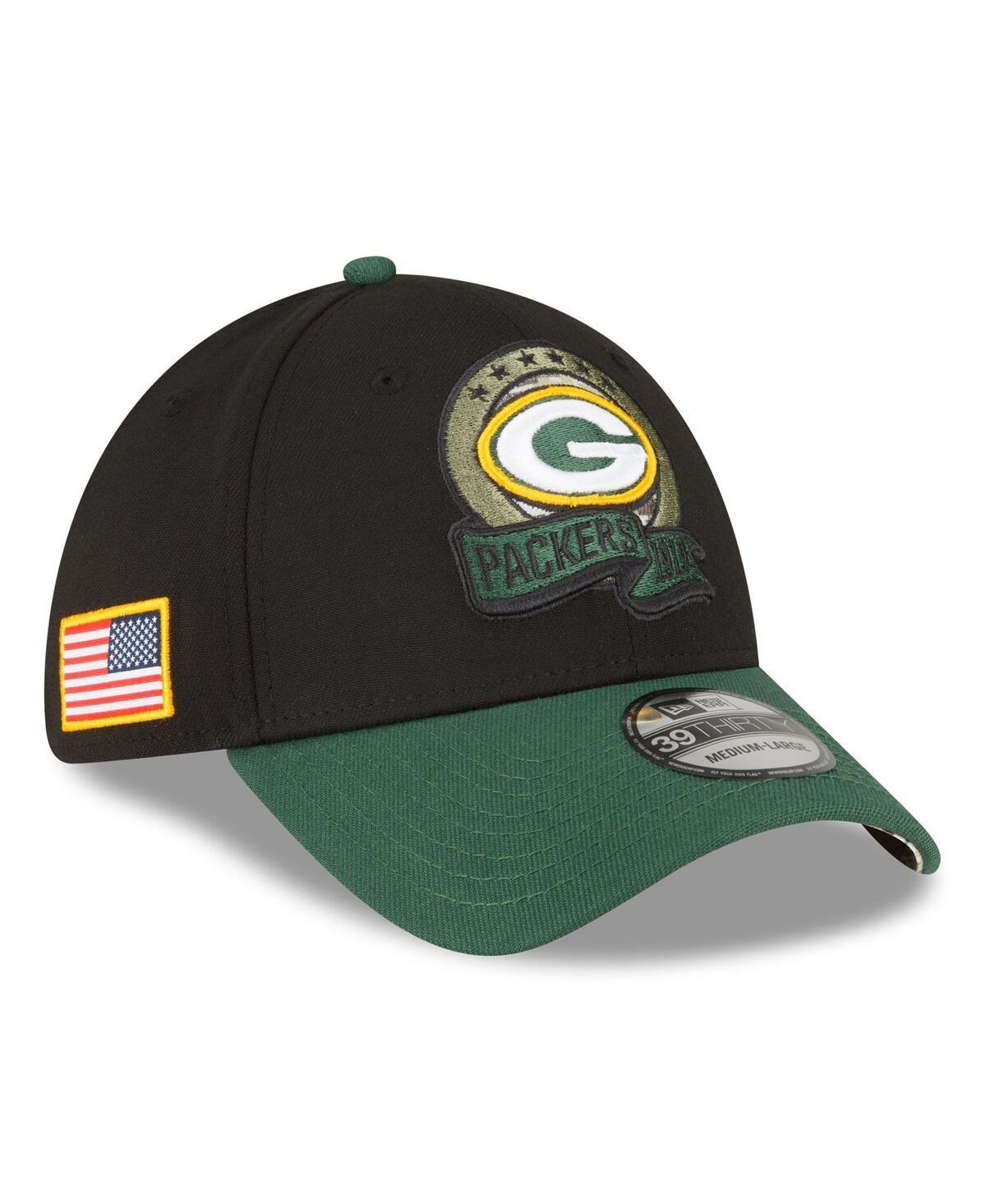 Mens New Era Black Green Bay Packers 2022 Salute To Service 39THIRTY Flex Hat Product Image