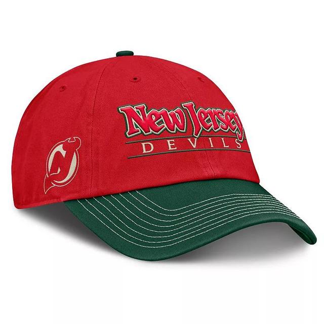 Mens Fanatics Red New Jersey Devils Heritage Home Ice Two-Tone Adjustable Hat Product Image