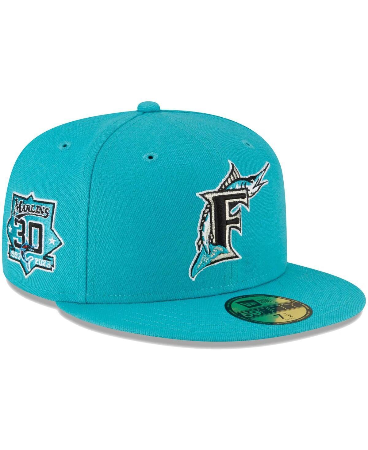 Mens New Era Teal Florida Marlins Cooperstown Collection Turn Back The Clock 59FIFTY Fitted Hat Product Image