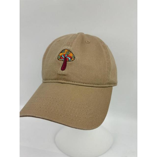 Mens Solid Cotton Mushroom Baseball Hat - Taupe Product Image