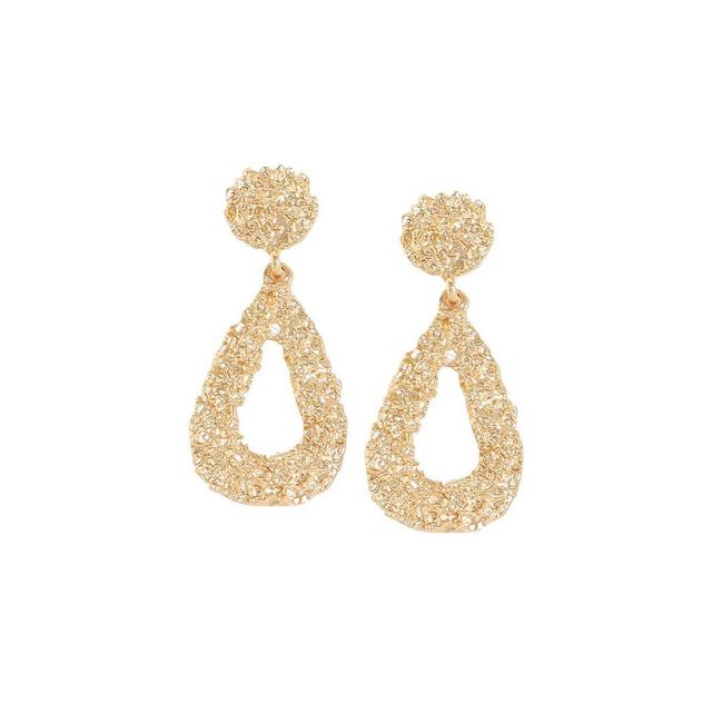 Sohi Womens White Corroded Drop Earrings Product Image