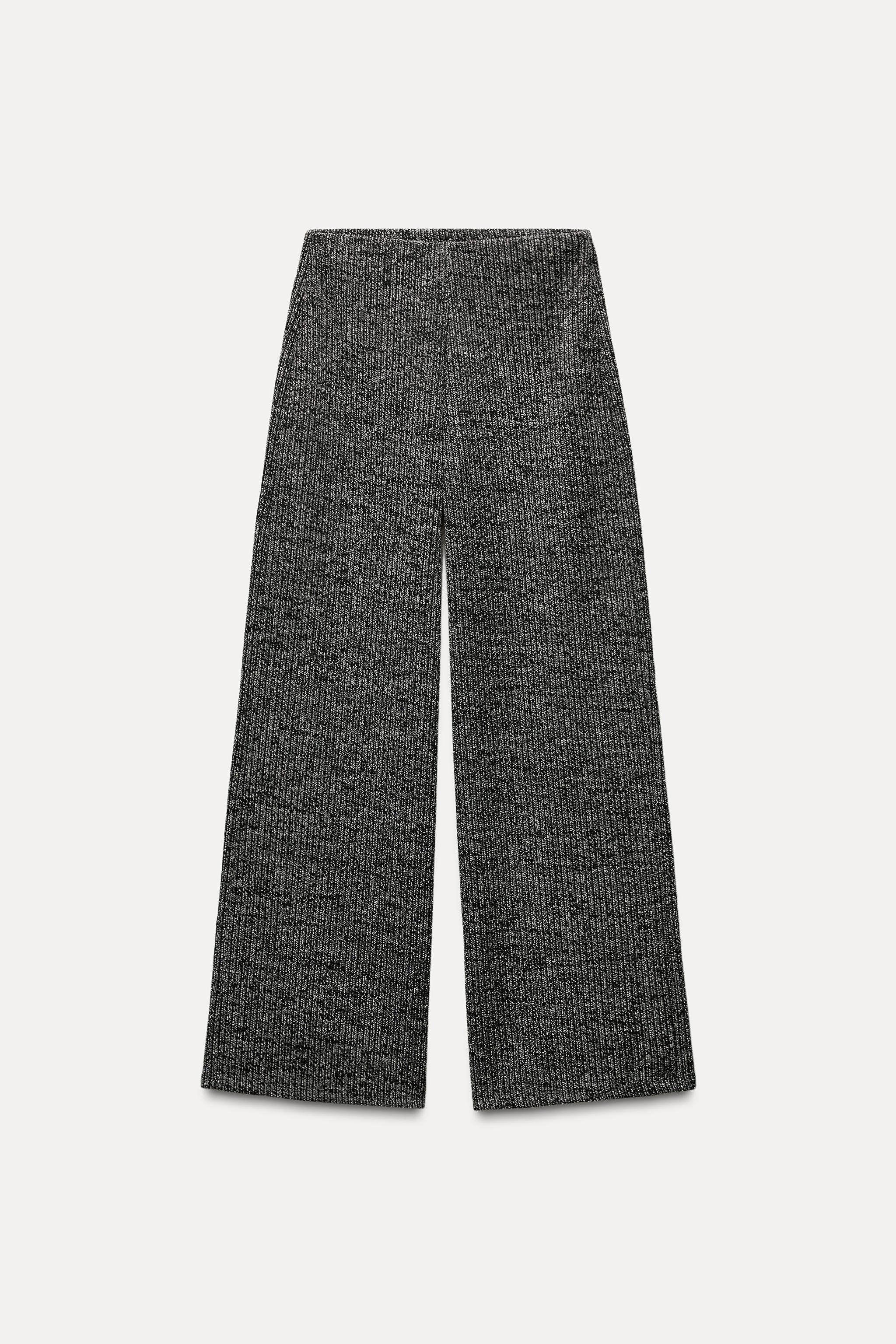 TEXTURED WIDE LEG PANTS Product Image