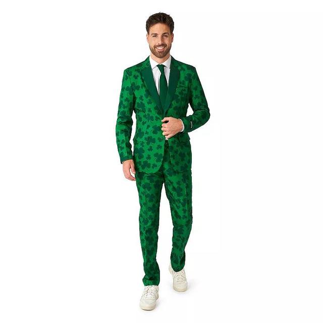 Mens Suitmeister St.Patricks Day Print Slim-Fit Suit & Tie Set Product Image