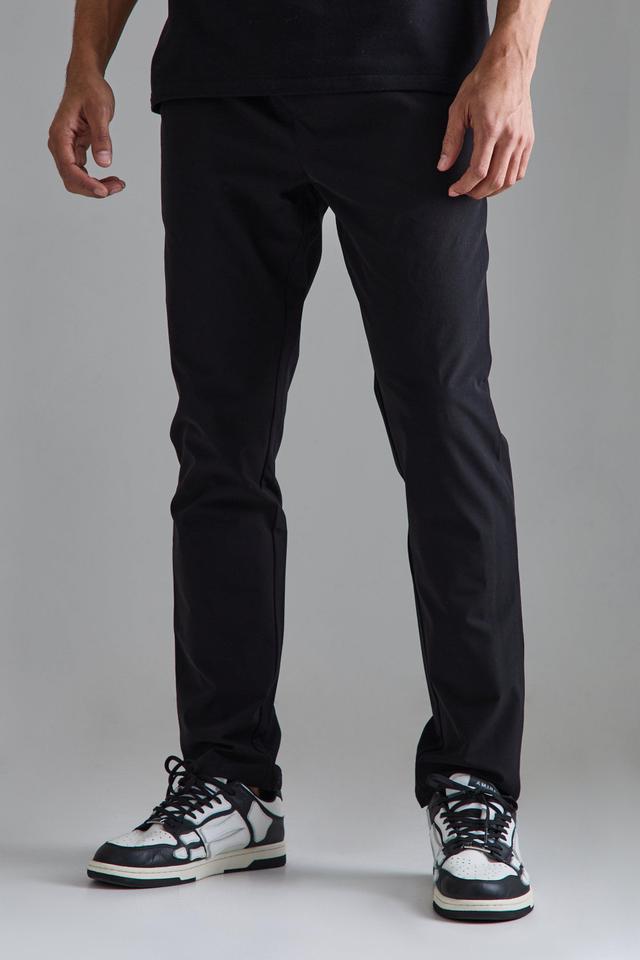 Elasticated Waist Technical Stretch Slim Pants | boohooMAN USA Product Image