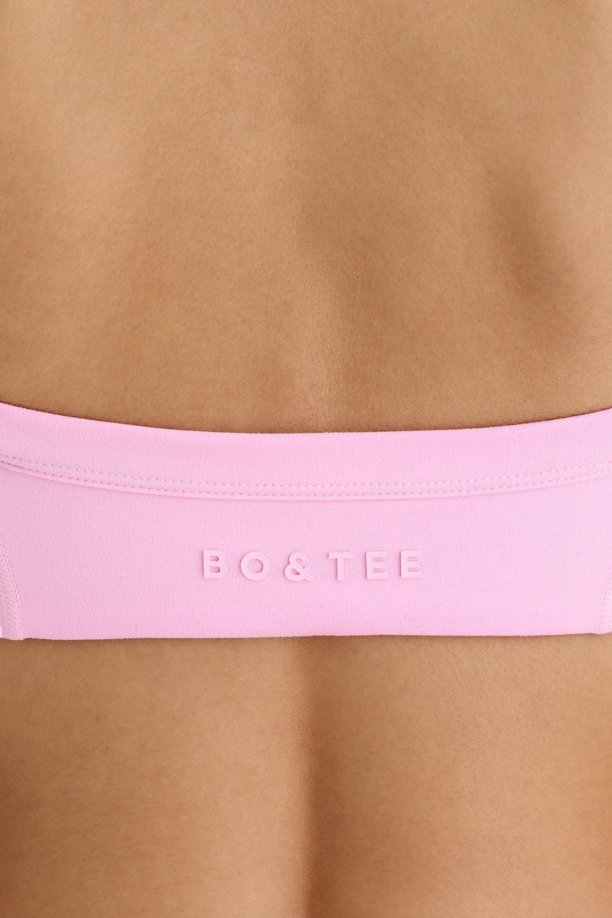 Soft Active Contrast-Trim Sports Bra in Bubblegum Pink Product Image