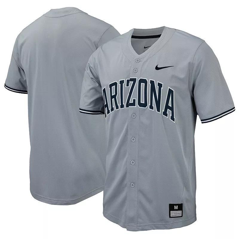 Mens Nike Gray Arizona Wildcats Replica Full-Button Baseball Jersey Product Image