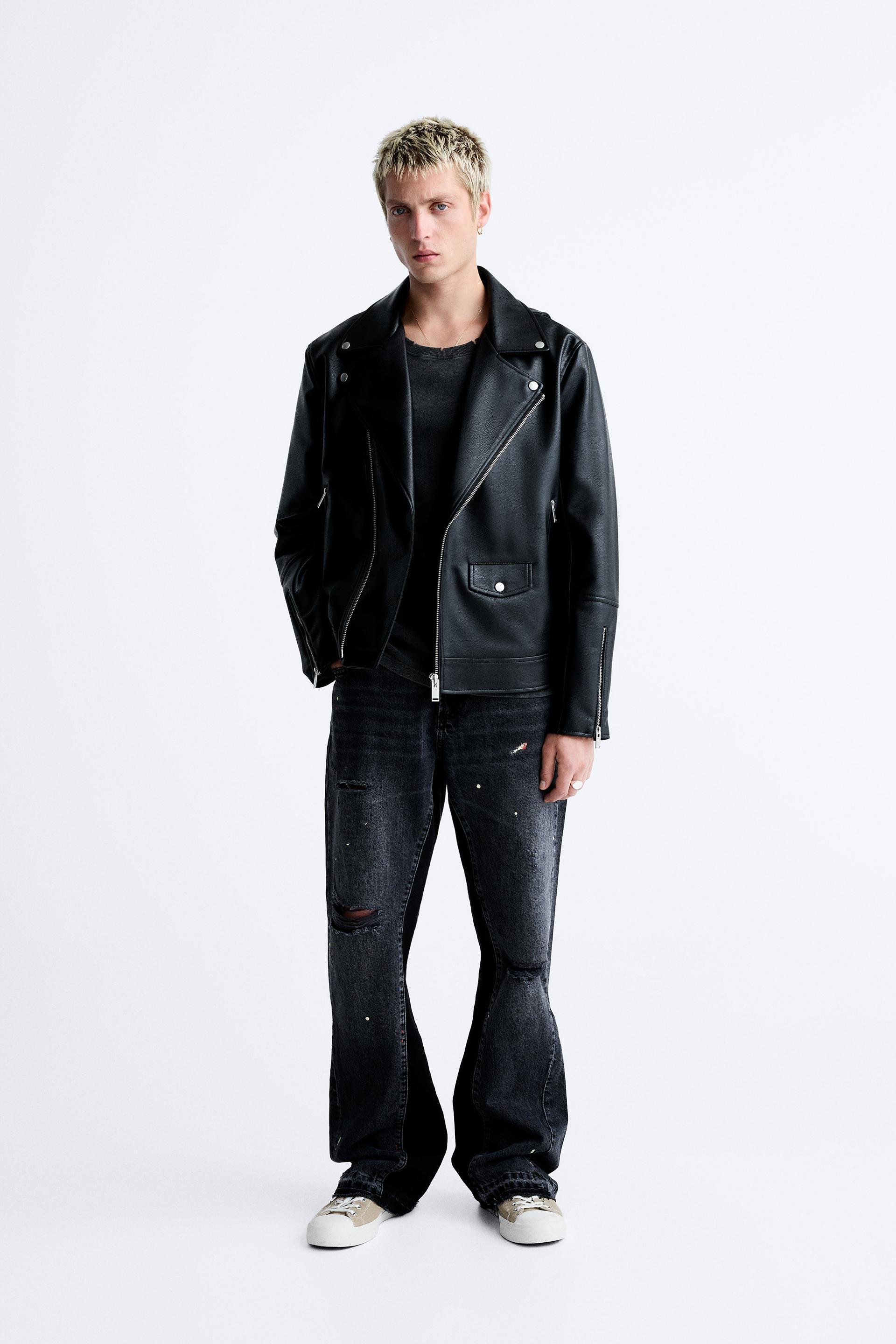 FAUX LEATHER BIKER JACKET Product Image