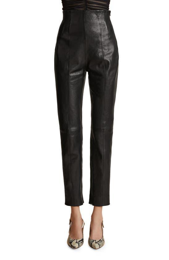 KHAITE Lenn High-rise Leather Pants In Black Product Image