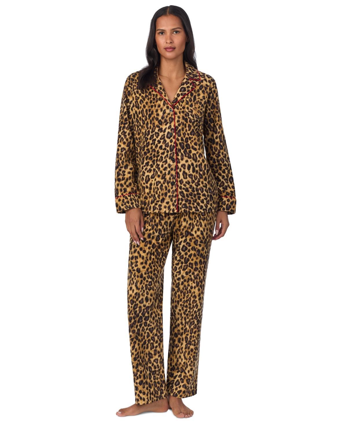 Lauren Ralph Lauren Womens Printed Notched-Collar Pajama Set Product Image