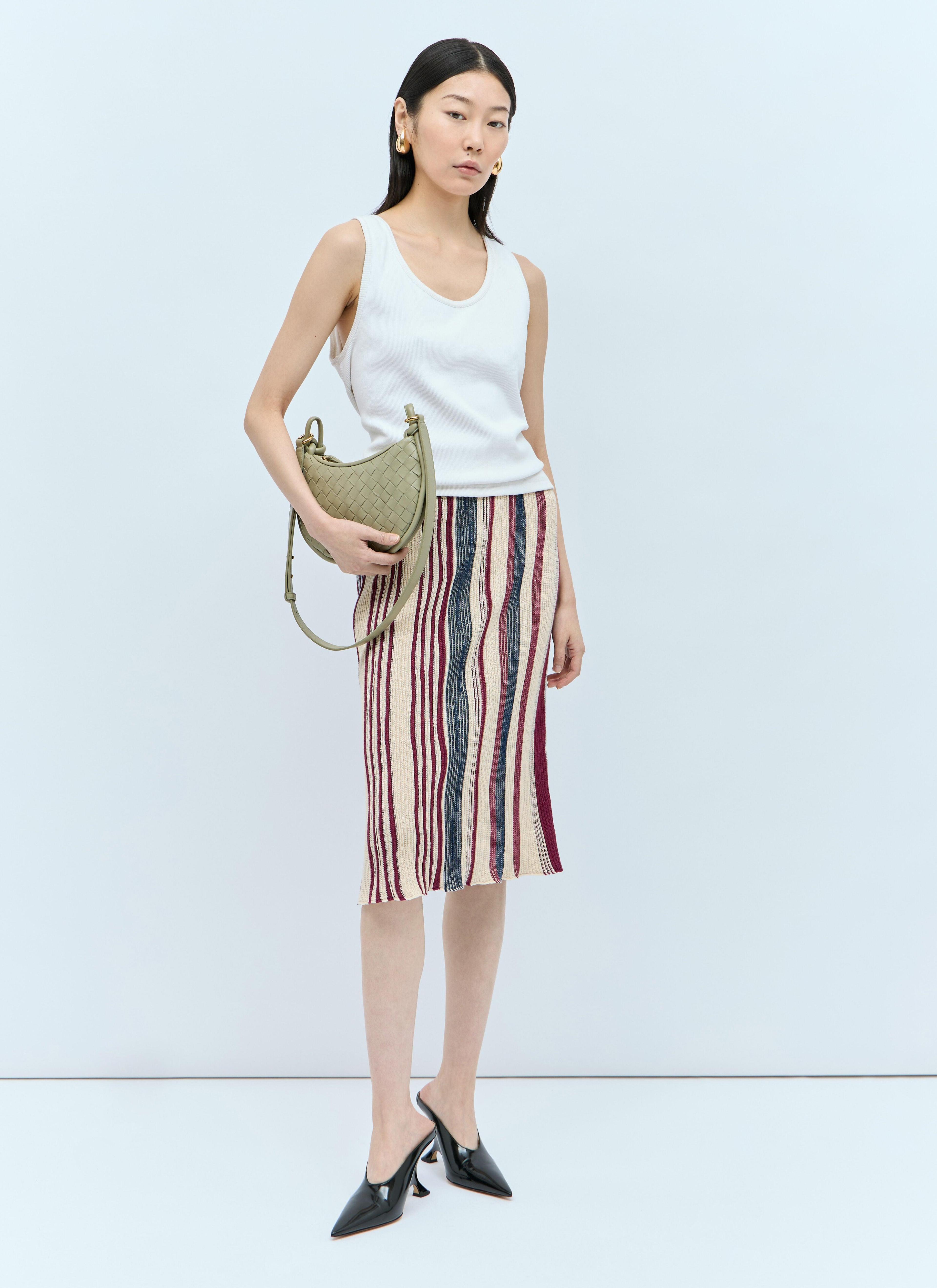 Women Stripe Knit Midi Skirt In Multicolor Product Image