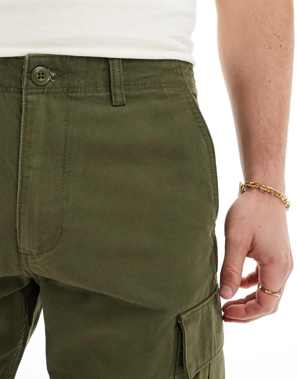 Jack & Jones loose fit cargo pants in olive Product Image