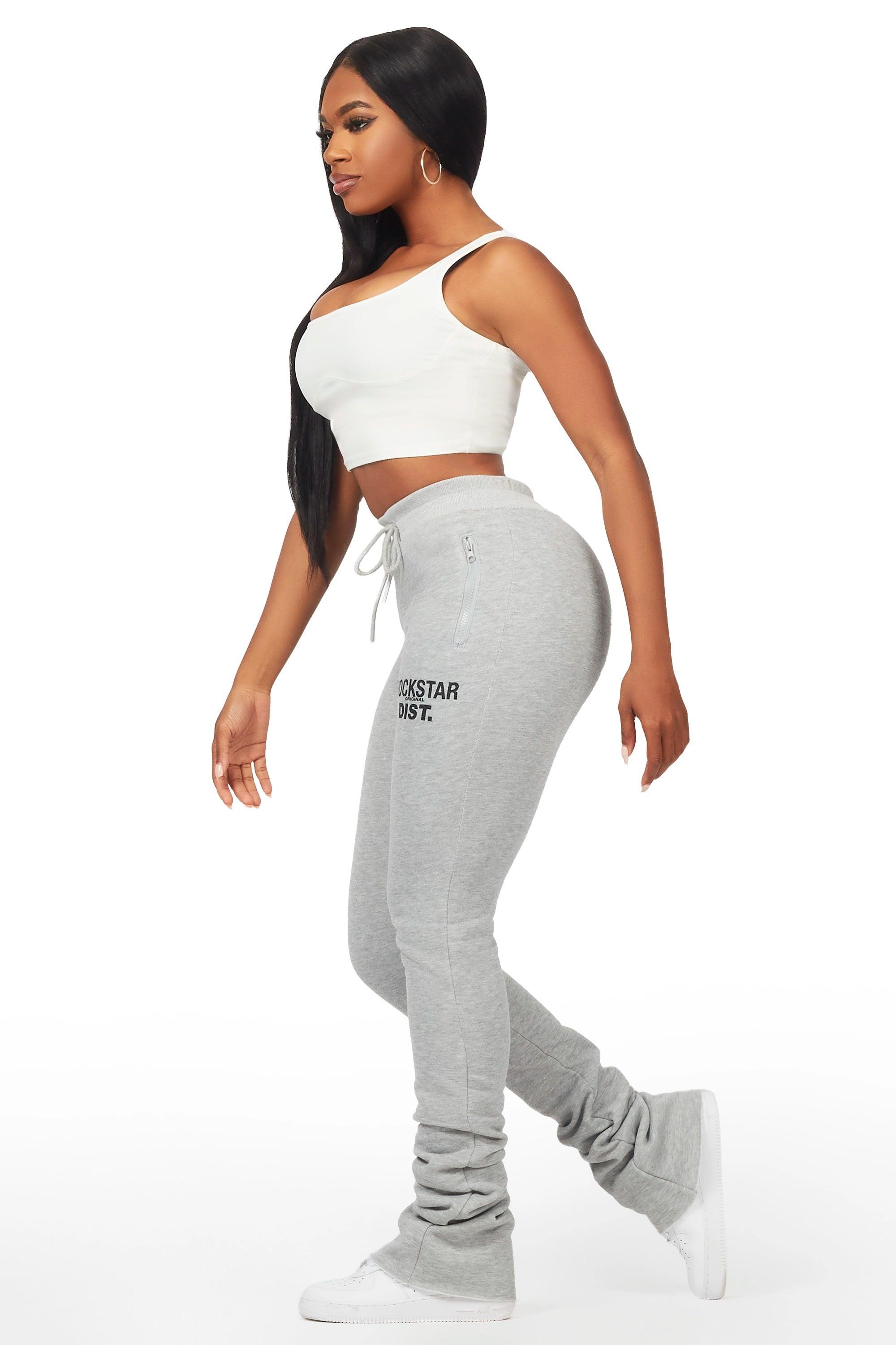 Juliana Heather Grey Super Stacked Track Pant Female Product Image