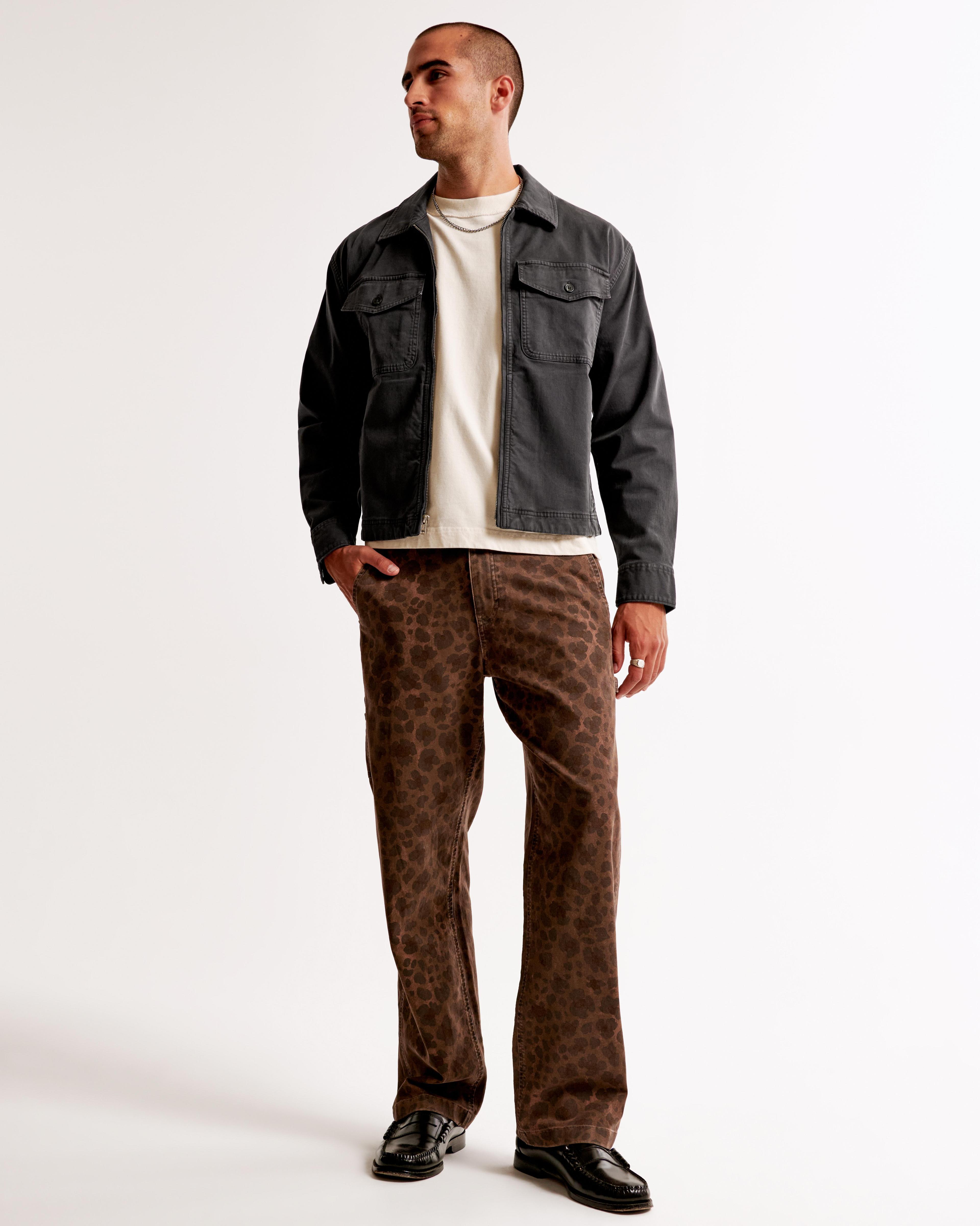 Cropped Twill Zip Shirt Jacket Product Image