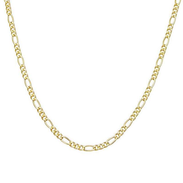 Giorgio di Vicenza Sterling Silver Mens Figaro Chain Necklace Gold Tone Product Image