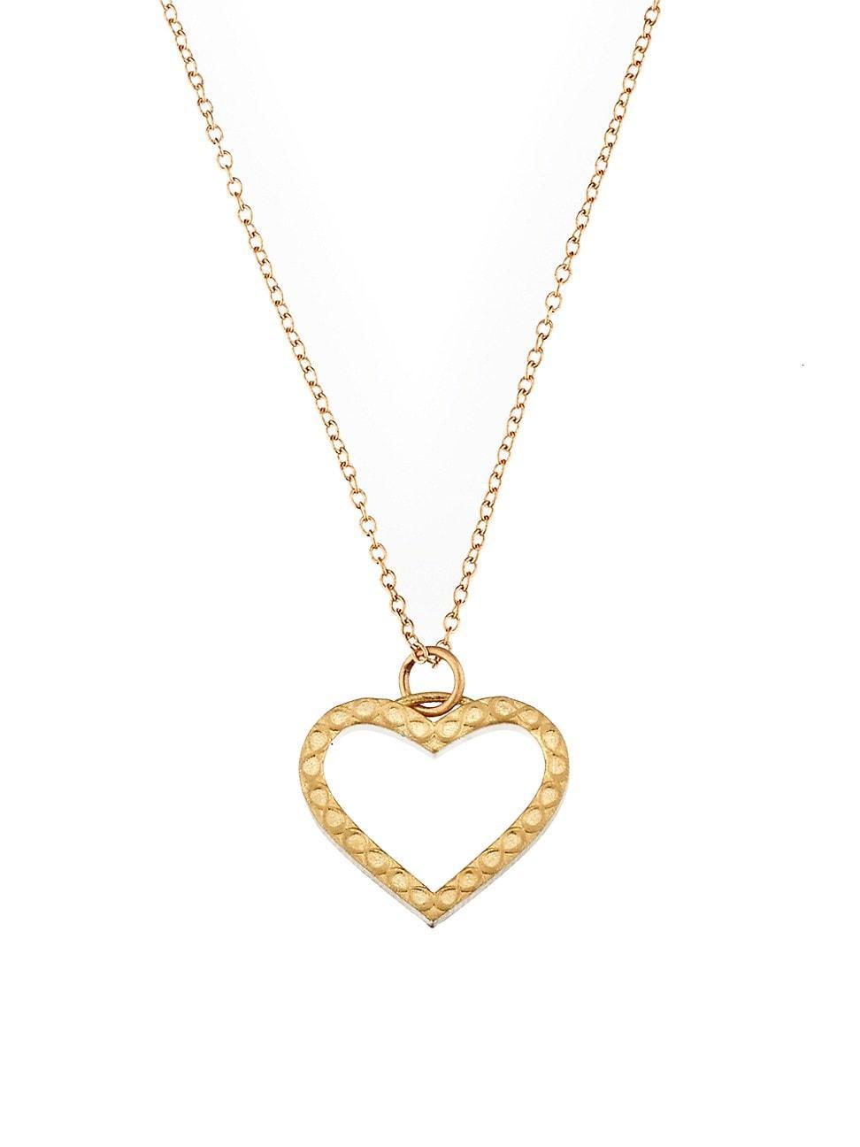 Womens Infinity 14K Yellow Gold Heart Pendant Necklace Product Image