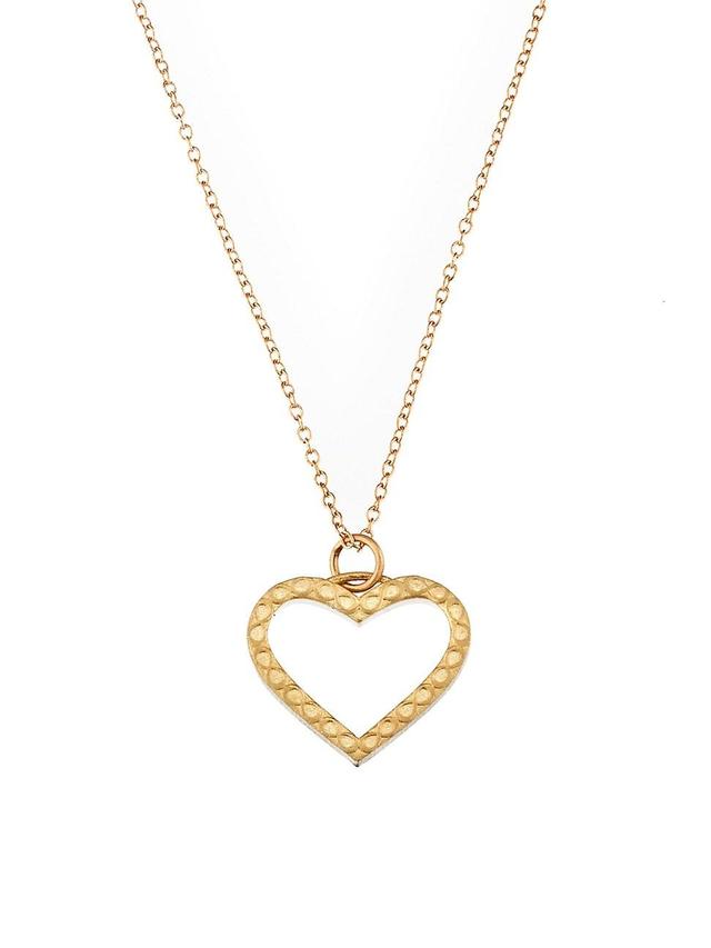 Womens Infinity 14K Yellow Gold Heart Pendant Necklace Product Image