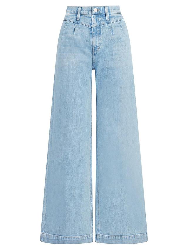 Womens Jodie Pleated Front Yoke Wide-Leg Jeans Product Image