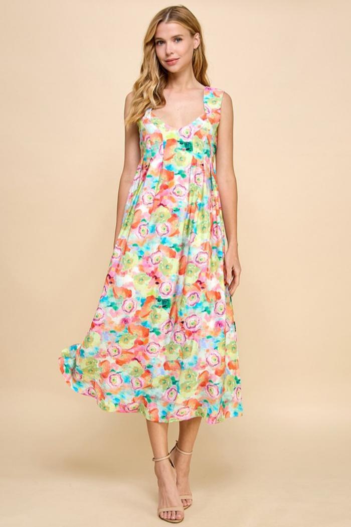 S/L Floral Midi Dress product image