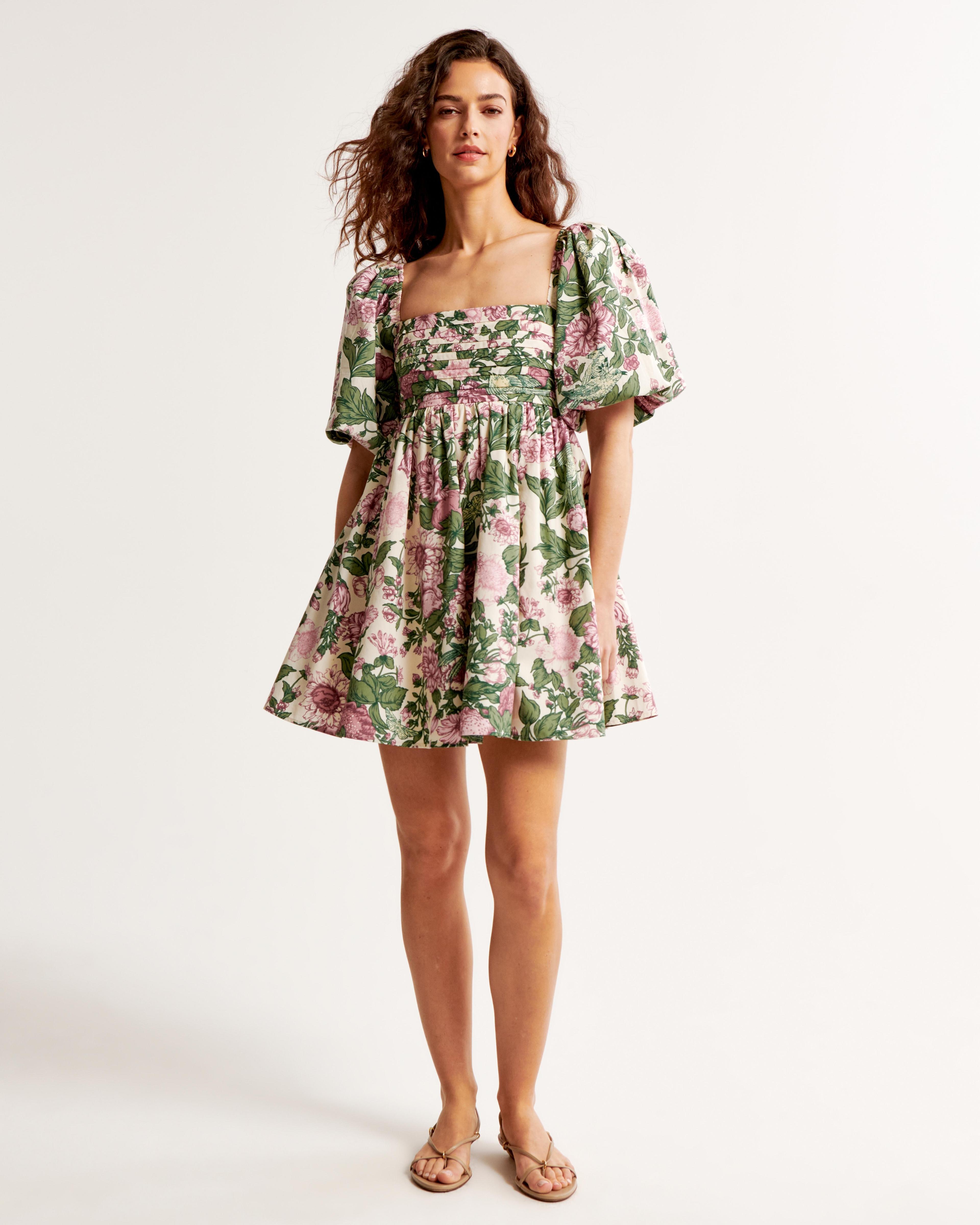 The A&F Emerson Poplin Puff Sleeve Mini Dress Product Image