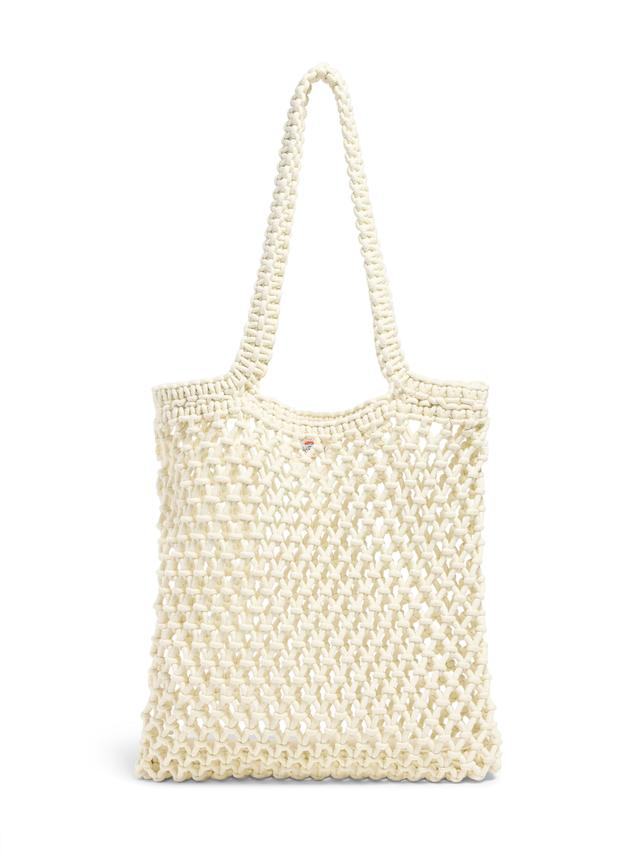 Sunwashed Macrame Tote - Cream Female Product Image