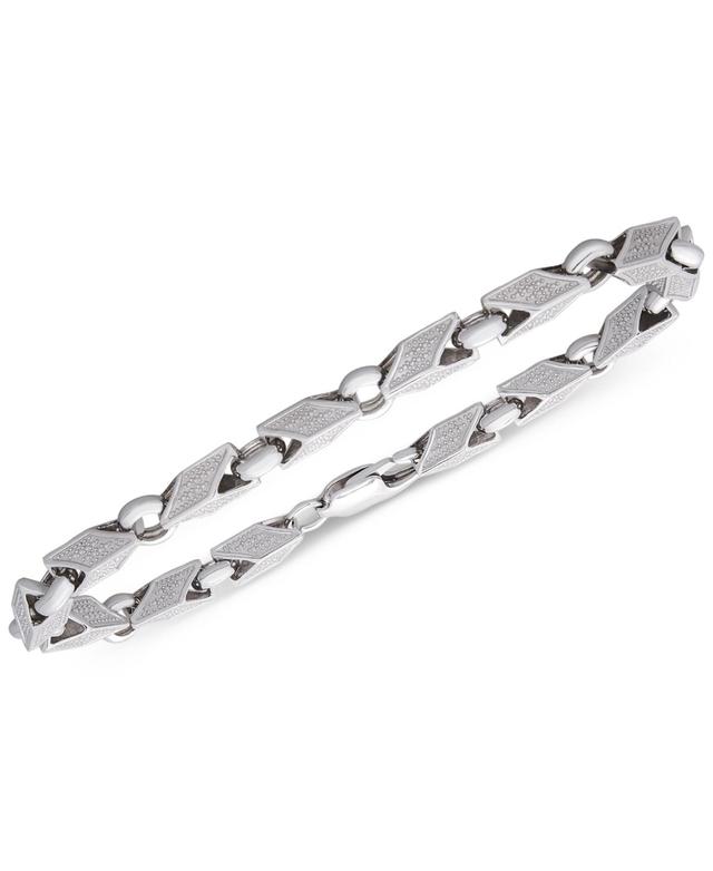 Mens Polished Link Bracelet in Sterling Silver Product Image