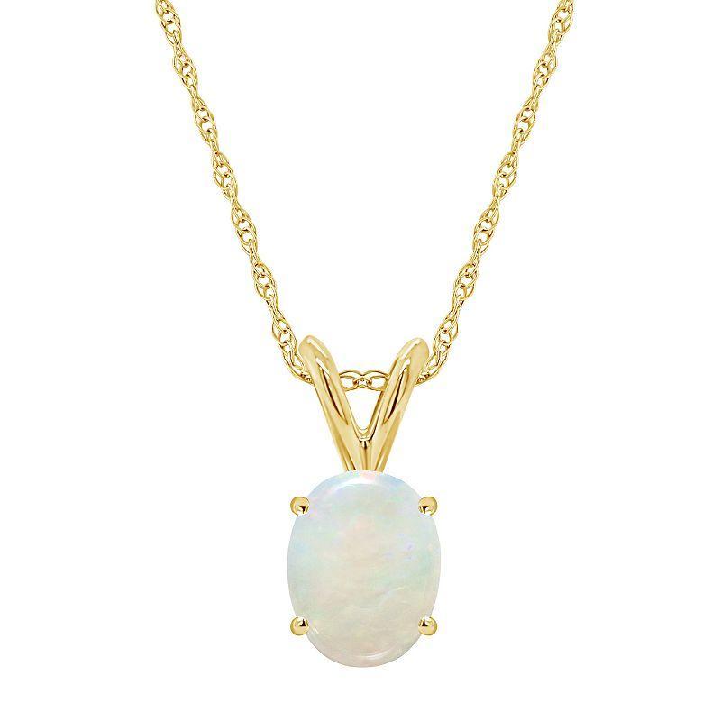 Celebration Gems 14k Gold Gemstone Pendant Necklace, Womens White Product Image