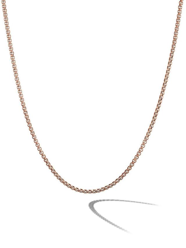 Mens Box Chain Necklace in 18K Rose Gold, 1.7mm Product Image