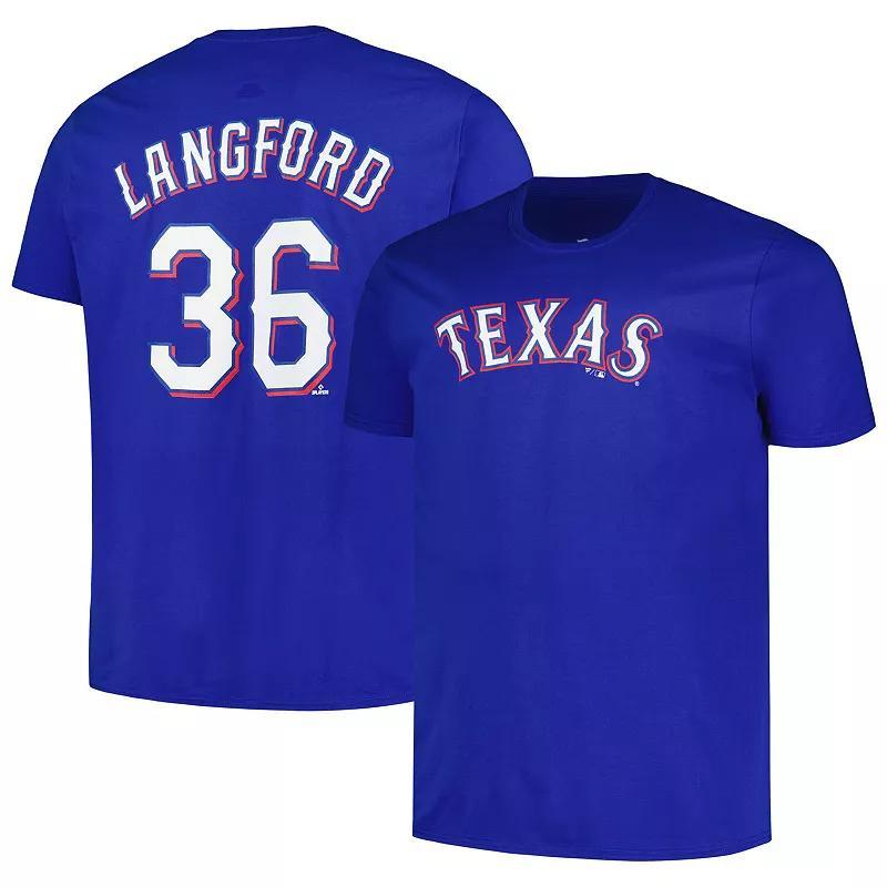 Mens Profile Wyatt Langford Royal Texas Rangers Name & Number T-Shirt Product Image