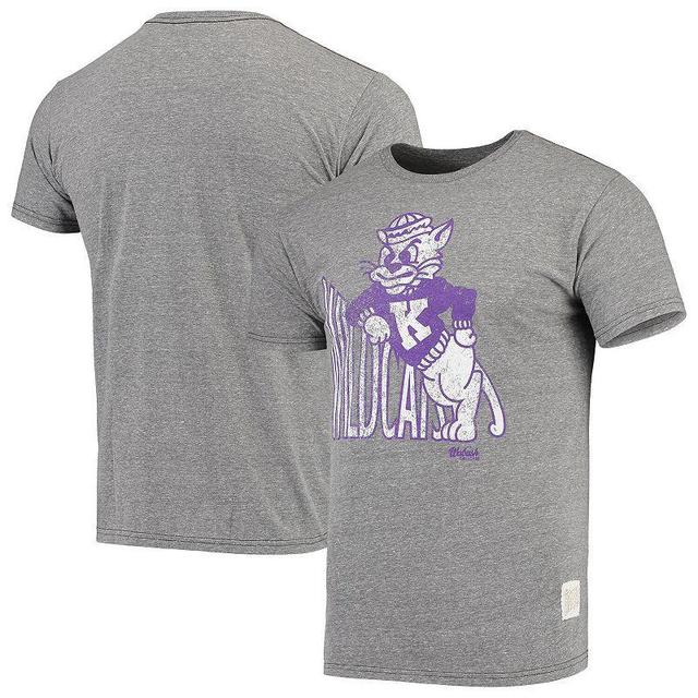 Mens Original Retro Brand Heathered Gray Kansas State Wildcats Vintage Logo Tri-Blend T-Shirt Product Image